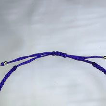 Load image into Gallery viewer, Amethyst Macrame Clover Adjustable Bracelet 紫水晶编织四叶草可调节手链
