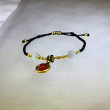 Load image into Gallery viewer, Carnelian Selenite Hand-woven Adjustable Bracelet 红玛瑙透石膏手编可调节手链
