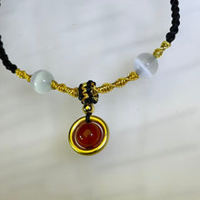 Load image into Gallery viewer, Carnelian Selenite Hand-woven Adjustable Bracelet 红玛瑙透石膏手编可调节手链
