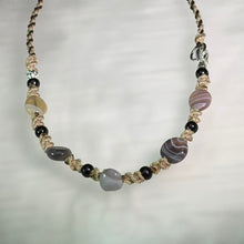 Load image into Gallery viewer, Botswana Agate Hand-woven Necklace 波斯湾玛瑙手编项链
