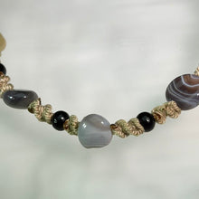 Load image into Gallery viewer, Botswana Agate Hand-woven Necklace 波斯湾玛瑙手编项链

