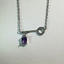 Load image into Gallery viewer, Amethyst Key Necklace 紫水晶钥匙项链
