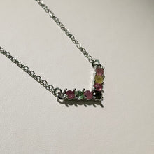 Load image into Gallery viewer, Rainbow Tourmaline Necklace 彩虹碧玺项链
