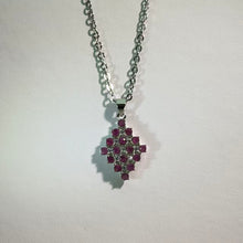 Load image into Gallery viewer, Pink Ruby Rhombus Necklace 粉色红宝石菱形项链
