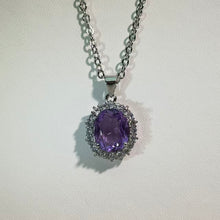 Load image into Gallery viewer, Amethyst Halo Necklace 紫水晶光环项链

