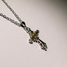 Load image into Gallery viewer, Tanzanite Ornate Cross Necklace 坦桑石华丽十字架项链
