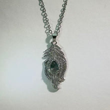 Load image into Gallery viewer, Moss Agate Feather Necklace 水草玛瑙羽毛项链
