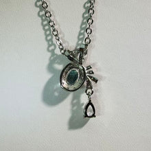 Load image into Gallery viewer, London Blue Topaz Bow Drop Necklace 伦敦蓝托帕石蝴蝶结水滴项链
