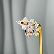 Load image into Gallery viewer, Citrine Heart Bow Earrings 黄水晶爱心蝴蝶结耳钉
