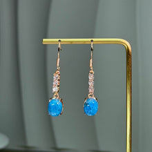 Load image into Gallery viewer, Blue Apatite Drop Earrings 蓝磷灰耳坠
