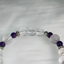 Load image into Gallery viewer, Amethyst Clear Quartz Beaded Bracelet 紫水晶白水晶手串
