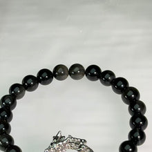 Load image into Gallery viewer, Rainbow Sheen Obsidian Phantom Quartz Beaded Bracelet 彩眼黑曜石幽灵水晶手串
