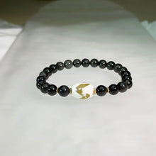 Load image into Gallery viewer, Rainbow Sheen Obsidian Agate Dzi Beaded Bracelet 彩眼黑曜石玛瑙天珠手串
