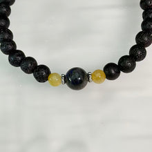 Load image into Gallery viewer, Lava Labradorite Yellow Jade Beaded Bracelet 火山石灰月光石黄色翡翠手串
