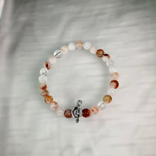 Load image into Gallery viewer, Red Hematoid Quartz Treble Clef Beaded Bracelet 红胶花水晶高音谱号手串
