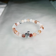 Load image into Gallery viewer, Red Hematoid Quartz Treble Clef Beaded Bracelet 红胶花水晶高音谱号手串
