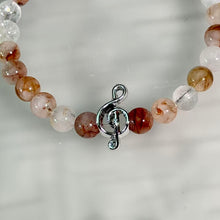 Load image into Gallery viewer, Red Hematoid Quartz Treble Clef Beaded Bracelet 红胶花水晶高音谱号手串
