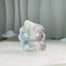 Load image into Gallery viewer, Labradorite Nine Tailed Fox Carving 灰月光石九尾狐摆件
