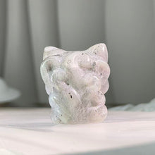 Load image into Gallery viewer, Labradorite Nine Tailed Fox Carving 灰月光石九尾狐摆件

