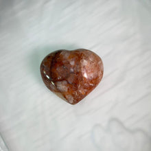 Load image into Gallery viewer, Red Hematoid Quartz Heart Carving 红胶花水晶心形摆件
