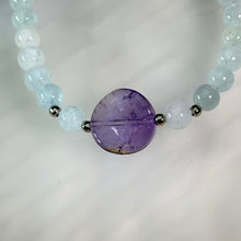 Load image into Gallery viewer, Aquamarine Amethyst Beaded Bracelet 海蓝宝紫水晶手串
