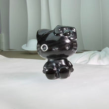 Load image into Gallery viewer, Silver Sheen Obsidian Hello Kitty Figurine 银眼黑曜石凯蒂猫摆件
