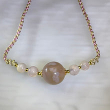 Load image into Gallery viewer, Cherry Blossom Agate Woven Cord Necklace 樱花玛瑙编织绳项链
