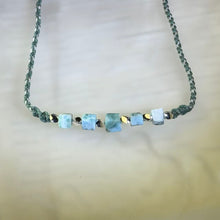 Load image into Gallery viewer, Larimar Sugar-Loaf Woven Cord Necklace 海纹石方糖编织绳项链

