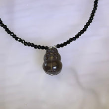 Load image into Gallery viewer, Smoky Quartz Pi Xiu Black Spinel Necklace 茶晶貔貅黑色尖晶石项链
