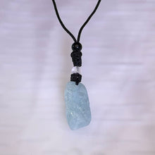 Load image into Gallery viewer, Aquamarine Raw Stone Woven Necklace 海蓝宝原石编织项链
