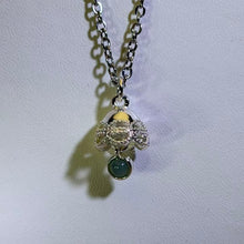 Load image into Gallery viewer, Blue Water Jadeite Bell Necklace 蓝水翡翠小铃铛项链
