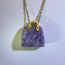 Load image into Gallery viewer, Amethyst Handbag Pendant Necklace 紫水晶手提包吊坠项链
