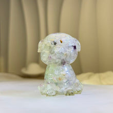 Load image into Gallery viewer, Fluorite Dog Resin Figurine 萤石滴胶小狗摆件
