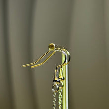Load image into Gallery viewer, Light Green Jadeite Dangle Earrings 晴绿翡翠长款吊坠耳钩
