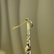 Load image into Gallery viewer, Black Agate Four-Leaf Clover Dangle Earrings 黑玛瑙四叶草吊坠长款耳环
