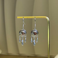 Load image into Gallery viewer, Copper Rutilated Quartz Dreamcatcher Dangle Earrings 铜发晶捕梦网吊坠耳钩
