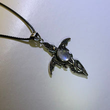Load image into Gallery viewer, Blue Sheen Moonstone Dragon Sword Pendant Necklace 蓝光月光石龙剑吊坠项链
