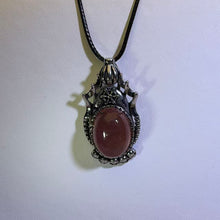 Load image into Gallery viewer, Red Strawberry Quartz Vintage Totem Pendant Necklace 红色草莓晶复古图腾吊坠项链
