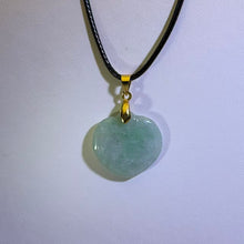 Load image into Gallery viewer, Apple Green Jadeite Heart Pendant Necklace 苹果绿翡翠爱心吊坠项链
