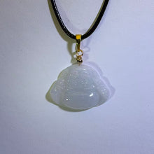 Load image into Gallery viewer, White Jadeite Laughing Buddha Pendant Necklace 白色翡翠弥勒佛吊坠项链
