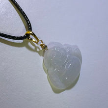 Load image into Gallery viewer, White Jadeite Laughing Buddha Pendant Necklace 白色翡翠弥勒佛吊坠项链
