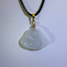 Load image into Gallery viewer, White Jadeite Laughing Buddha Pendant Necklace 白色翡翠弥勒佛吊坠项链

