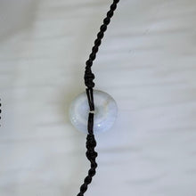 Load image into Gallery viewer, White Jadeite Lucky Buckle Sandalwood Necklace 白色翡翠平安扣檀木编织项链
