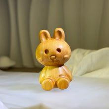Load image into Gallery viewer, Thuja Wood Whimsical Rabbit Figurine 崖柏木萌兔治愈摆件
