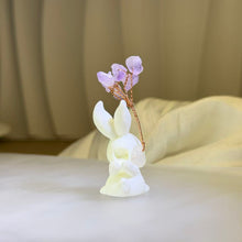Load image into Gallery viewer, Amethyst Rabbit Fortune Tree Figurine 紫水晶萌兔发财树摆件
