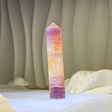 Load image into Gallery viewer, Rainbow Fluorite Polished Crystal Point 彩虹萤石精磨原石晶柱摆件
