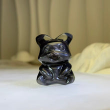Load image into Gallery viewer, Silver Sheen Obsidian Pikachu Figurine 银眼黑曜石皮卡丘治愈摆件
