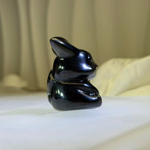 Load image into Gallery viewer, Silver Sheen Obsidian Pikachu Figurine 银眼黑曜石皮卡丘治愈摆件
