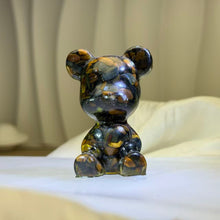 Load image into Gallery viewer, Tiger's Eye Resin Bear Figurine 虎眼石滴胶萌熊治愈摆件
