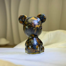 Load image into Gallery viewer, Tiger's Eye Resin Bear Figurine 虎眼石滴胶萌熊治愈摆件
